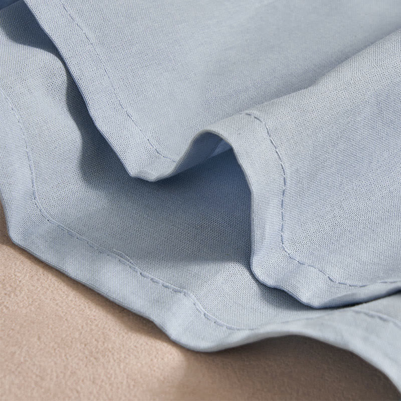Nimara Ritual Fall Solid Color Buttons Design Three Quarter Sleeve Cotton Women's Shirts With Pockets