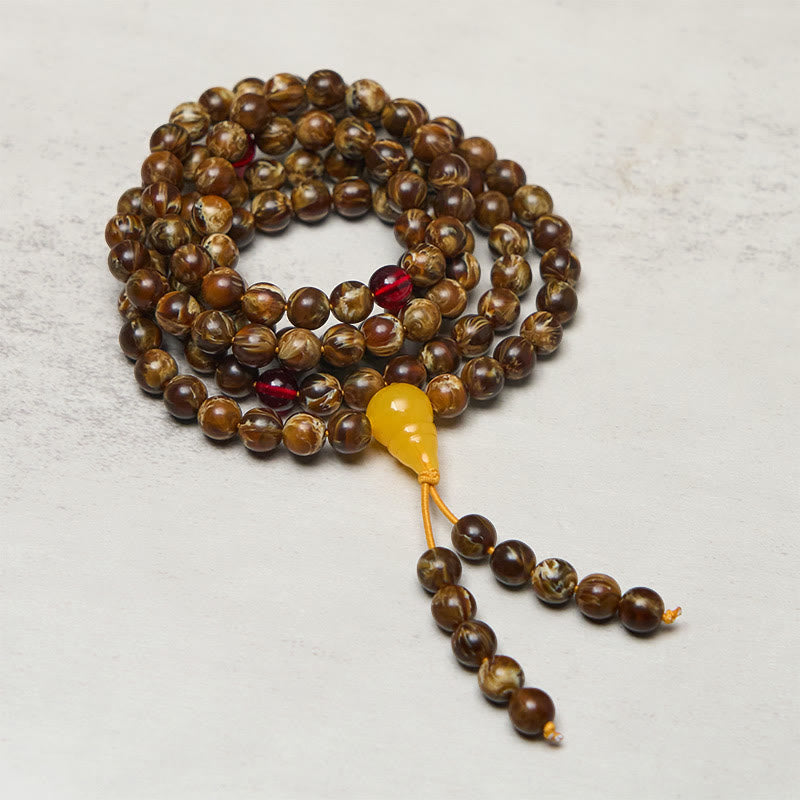 Nimara Ritual 108 Beads Multicolored Amber Gourd Charm Mala
