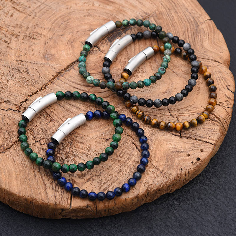 Nimara Ritual Turquoise Black Glitter Stone Tiger Eye Positive Bracelet