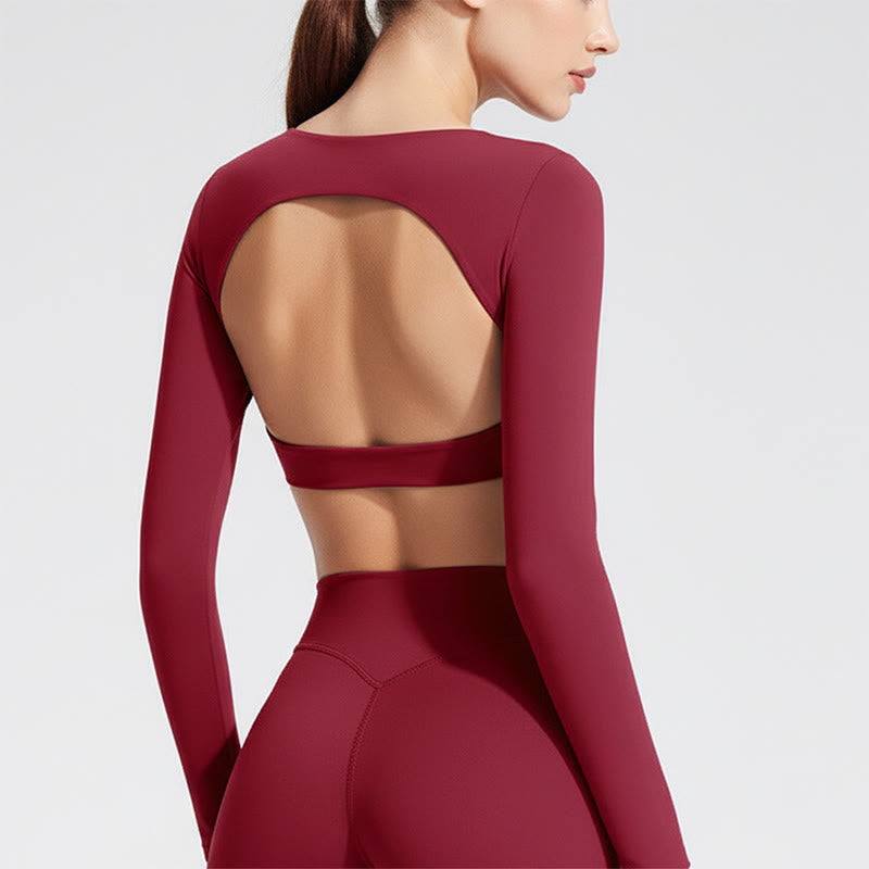 Nimara Ritual Long Sleeve Backless Bra Sports Fitness Yoga Women's Tank Top