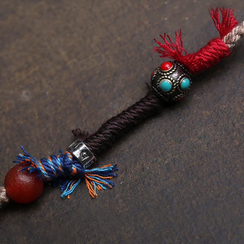 Nimara Ritual Copper Turquoise Dzi Bead Luck Necklace Pendants