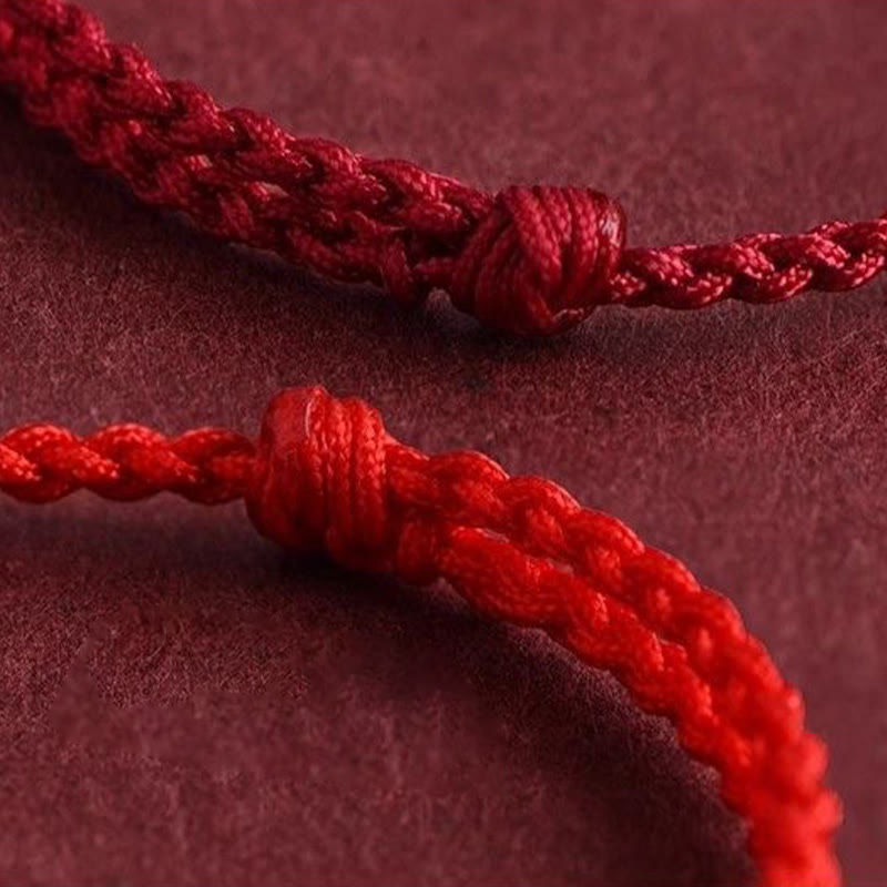 Nimara Ritual Carved Auspicious Pattern Natural Peach Wood Rope Luck Bracelet