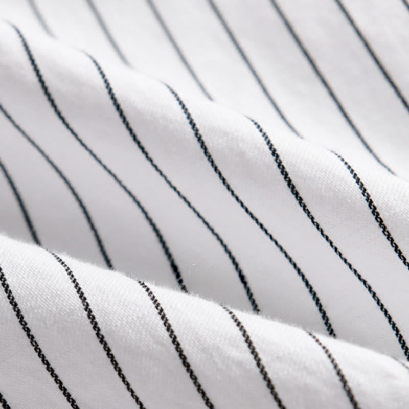 Nimara Ritual Fall 2 In 1 Stripes Stand Collar Long Sleeve Men's Cotton Shirt