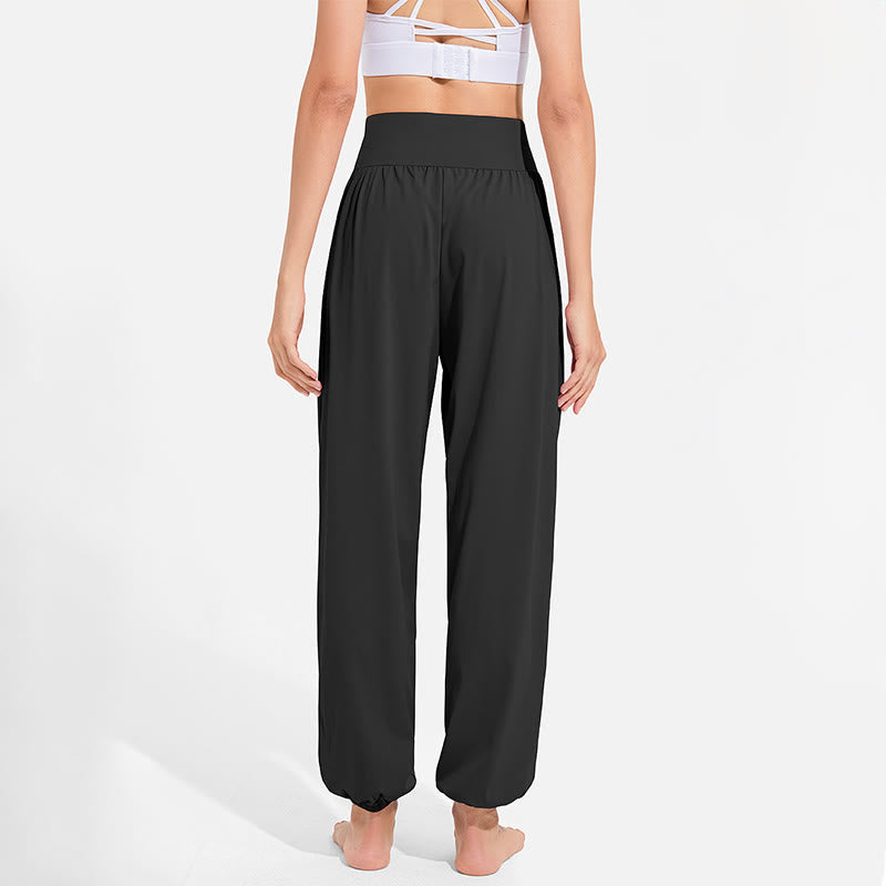 Nimara Ritual Plain Drawstring Elastic Waist Design Women's Harem Pants Sports Yoga Sweatpants With Pockets