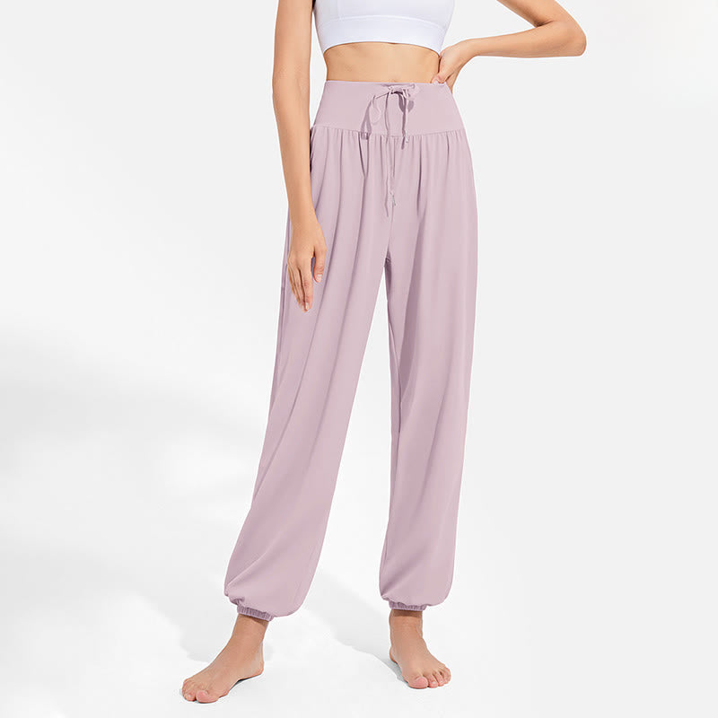 Nimara Ritual Plain Drawstring Elastic Waist Design Women's Harem Pants Sports Yoga Sweatpants With Pockets