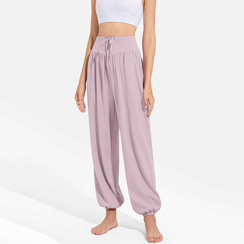 Nimara Ritual Plain Drawstring Elastic Waist Design Women's Harem Pants Sports Yoga Sweatpants With Pockets