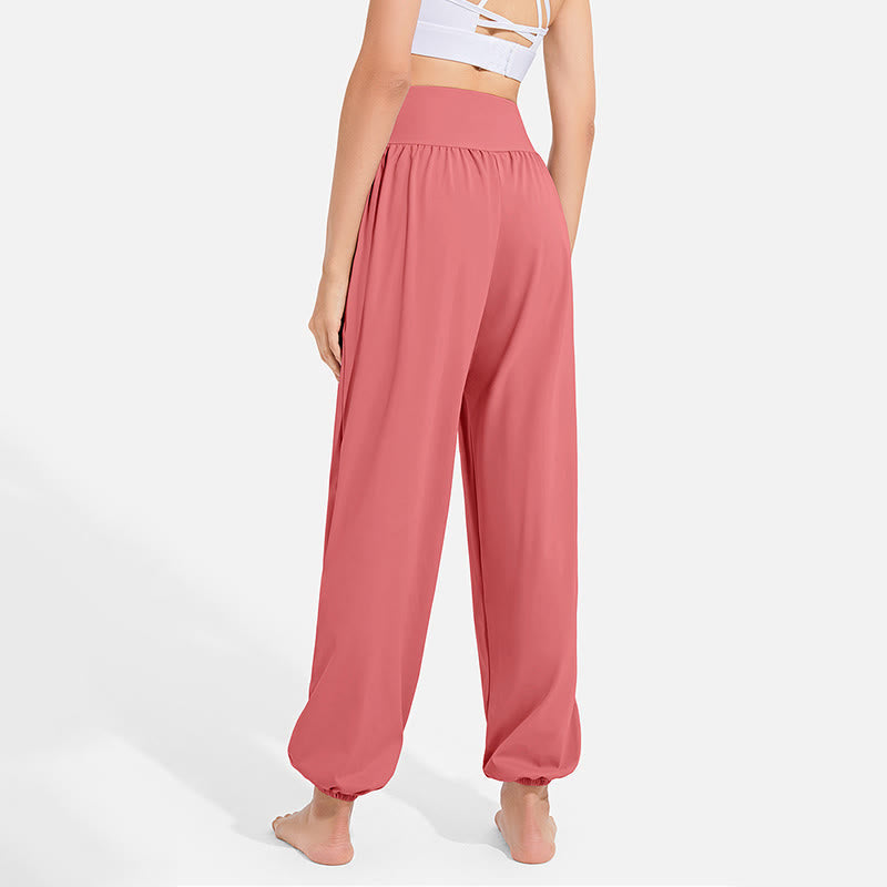 Nimara Ritual Plain Drawstring Elastic Waist Design Women's Harem Pants Sports Yoga Sweatpants With Pockets