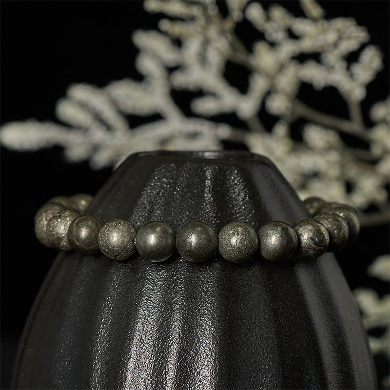 Nimara Ritual Pyrite Round Beads Confidence Abundance Bracelet