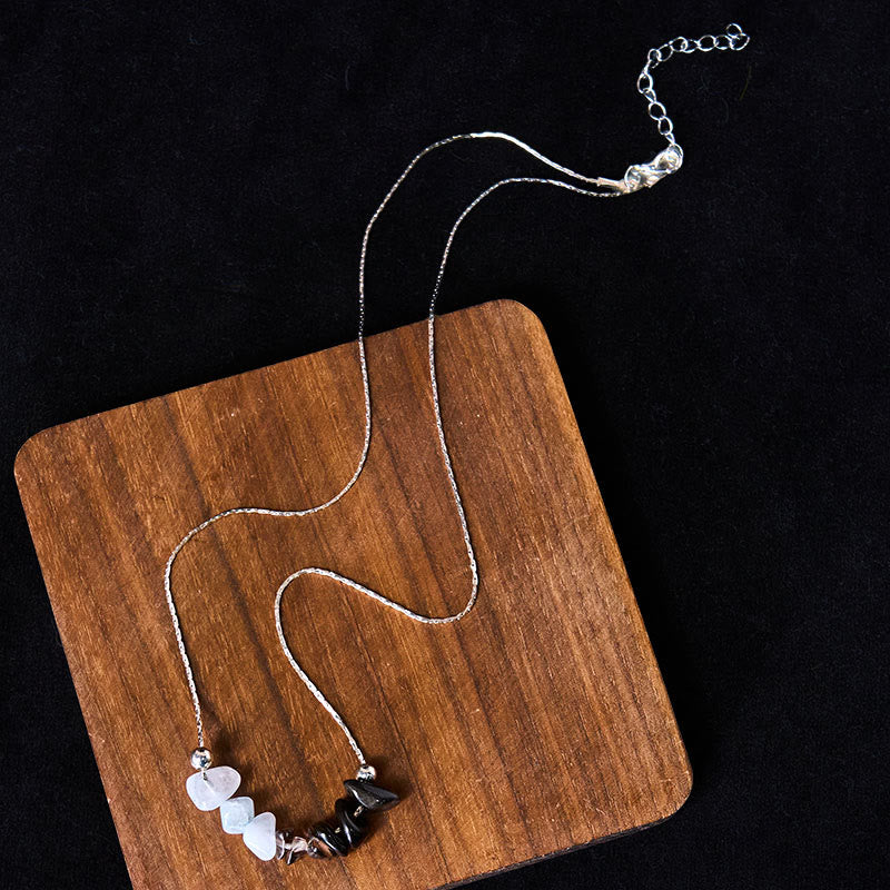 Nimara Ritual Black Obsidian Smoky Quartz Garnet Aquamarine Strawberry Quartz Pink Crystal Strength Necklace Pendant