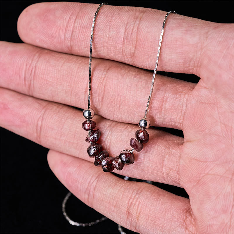Nimara Ritual Black Obsidian Smoky Quartz Garnet Aquamarine Strawberry Quartz Pink Crystal Strength Necklace Pendant