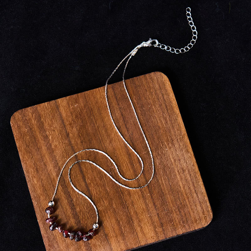 Nimara Ritual Black Obsidian Smoky Quartz Garnet Aquamarine Strawberry Quartz Pink Crystal Strength Necklace Pendant