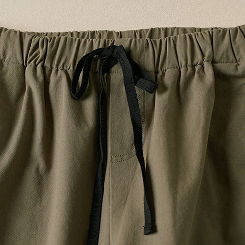 Nimara Ritual Fall Drawstring 7-8 Length Cotton Women's Cargo Pants With Pockets