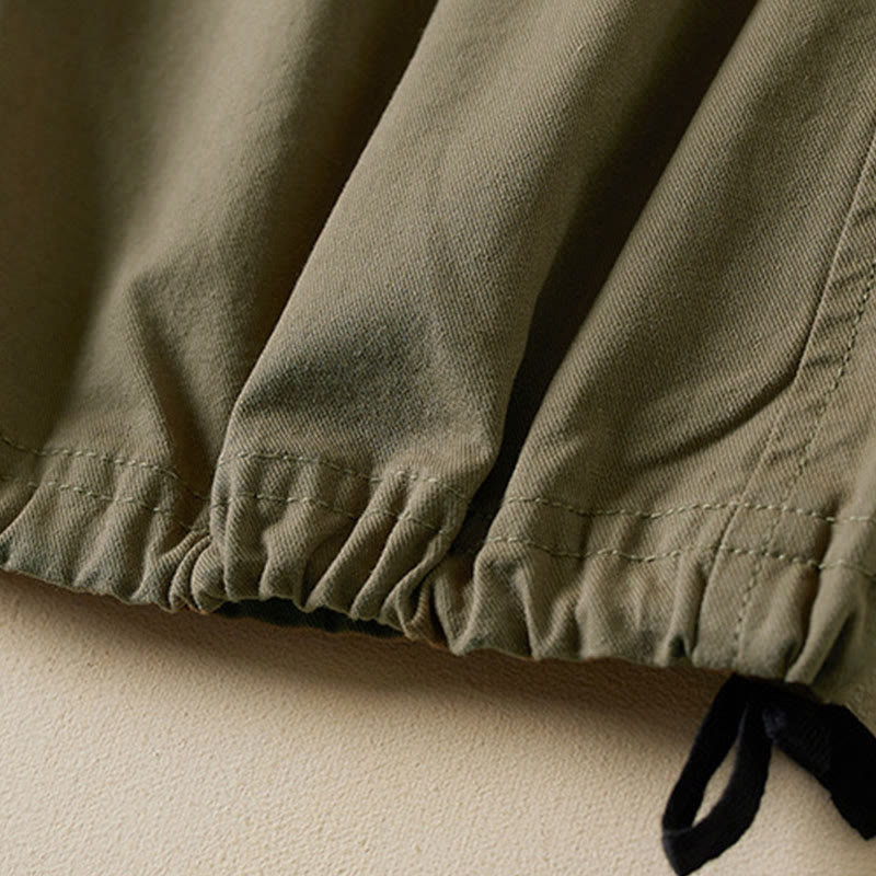 Nimara Ritual Fall Drawstring 7-8 Length Cotton Women's Cargo Pants With Pockets