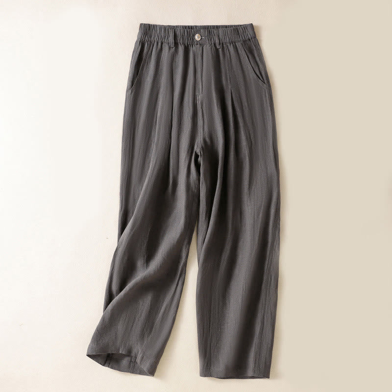 Nimara Ritual Summer Button Zipper Ankle-Length Women's Pants With Pockets