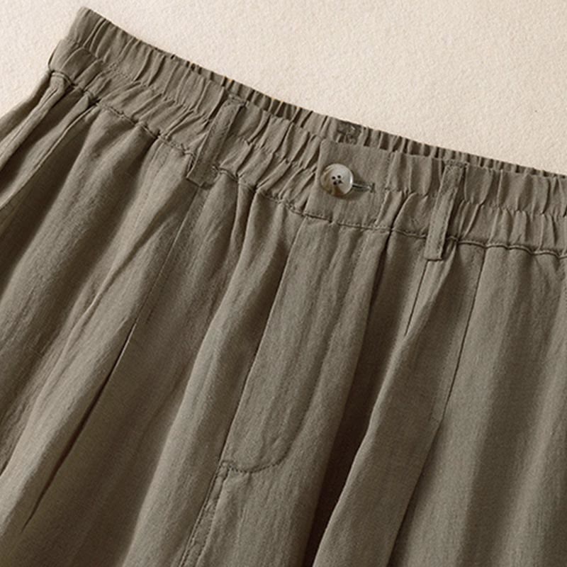 Nimara Ritual Summer Button Zipper Ankle-Length Women's Pants With Pockets