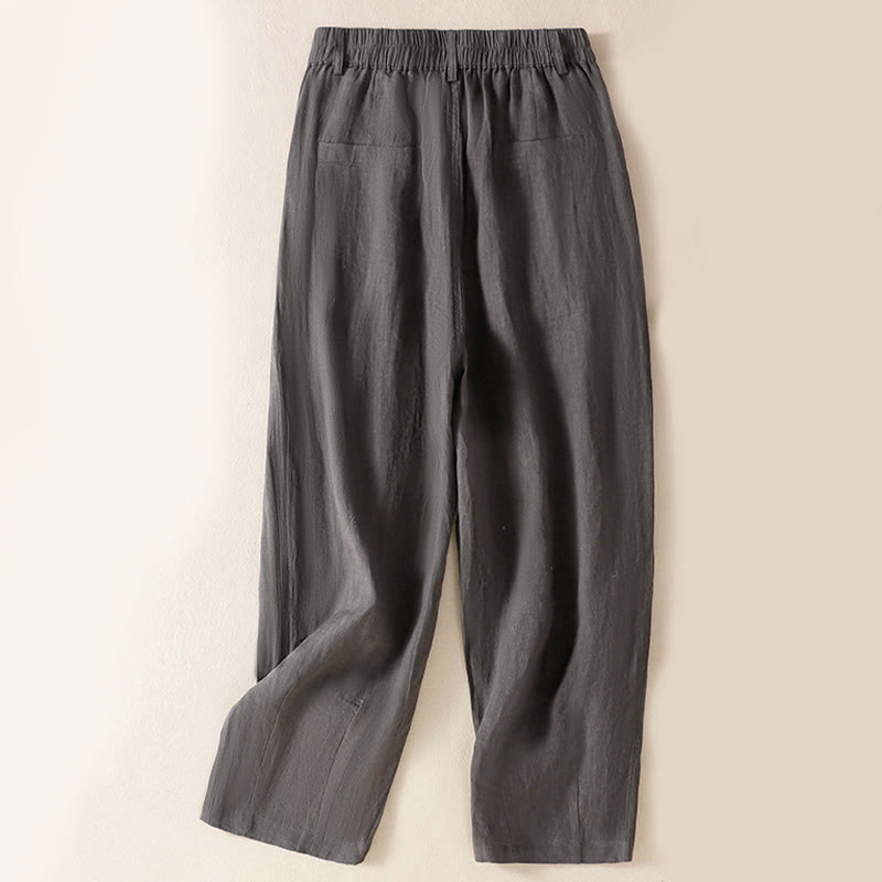 Nimara Ritual Summer Button Zipper Ankle-Length Women's Pants With Pockets