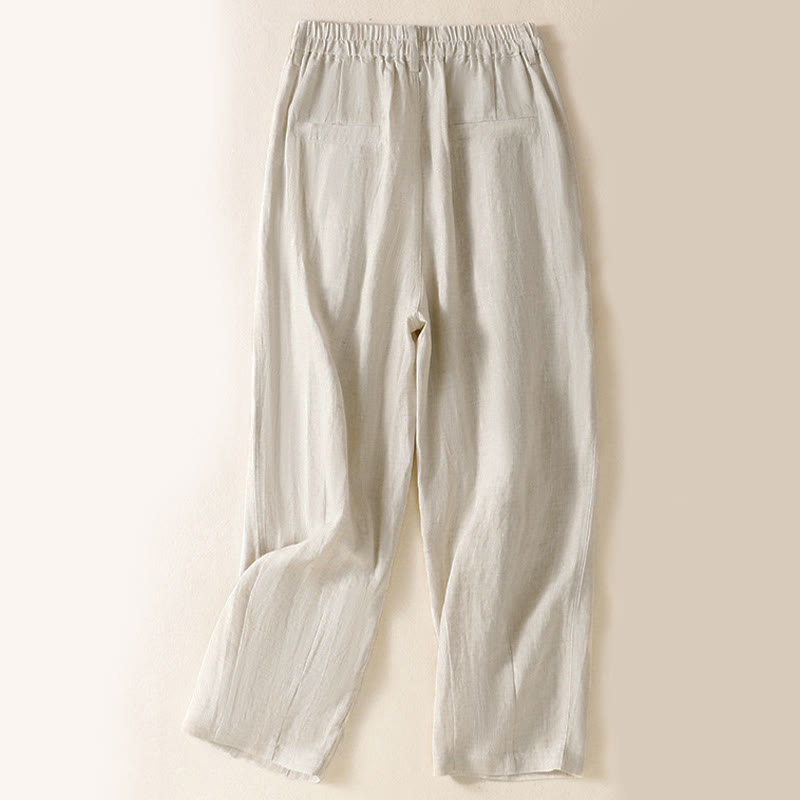 Nimara Ritual Summer Button Zipper Ankle-Length Women's Pants With Pockets