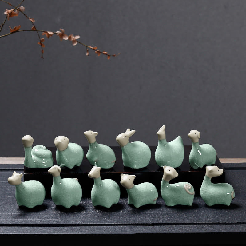 Nimara Ritual Chinese Zodiac Ceramic Tea Pet Home Decoration