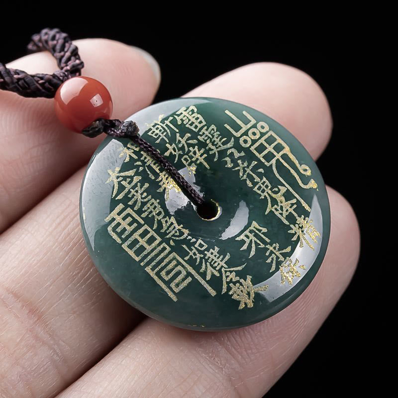 Nimara Ritual Mountain Ghosts Spend Money Peace Buckle Jade Luck Necklace Pendant