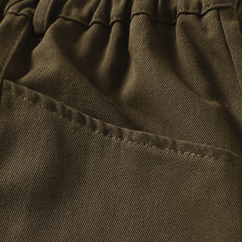 Nimara Ritual Fall Simple Lines Button Zipper Design Ankle-Length Cotton Women's Harem Pants With Pockets