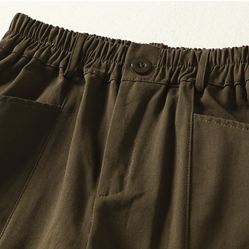 Nimara Ritual Fall Simple Lines Button Zipper Design Ankle-Length Cotton Women's Harem Pants With Pockets