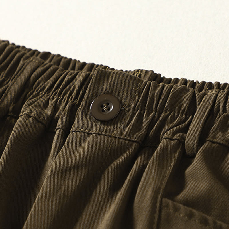 Nimara Ritual Fall Simple Lines Button Zipper Design Ankle-Length Cotton Women's Harem Pants With Pockets
