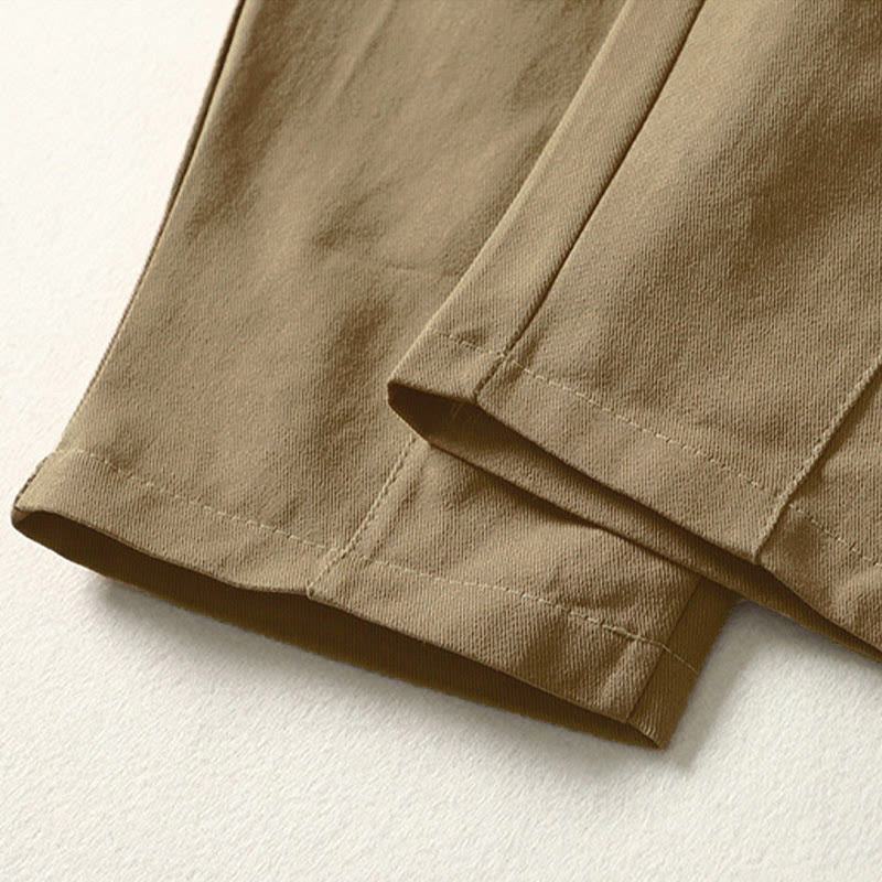 Nimara Ritual Fall Simple Lines Button Zipper Design Ankle-Length Cotton Women's Harem Pants With Pockets