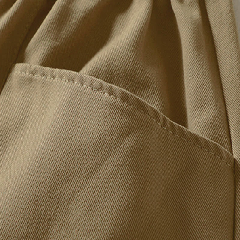 Nimara Ritual Fall Simple Lines Button Zipper Design Ankle-Length Cotton Women's Harem Pants With Pockets