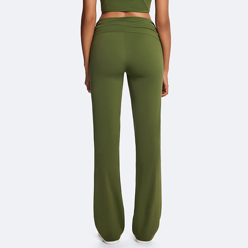 Nimara Ritual Solid Crop Halter Backless Sleeveless Top Straight Leg Pants For Sports Fitness Yoga