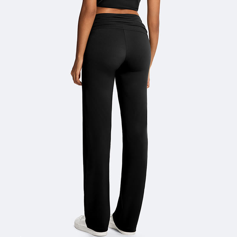 Nimara Ritual Solid Crop Halter Backless Sleeveless Top Straight Leg Pants For Sports Fitness Yoga