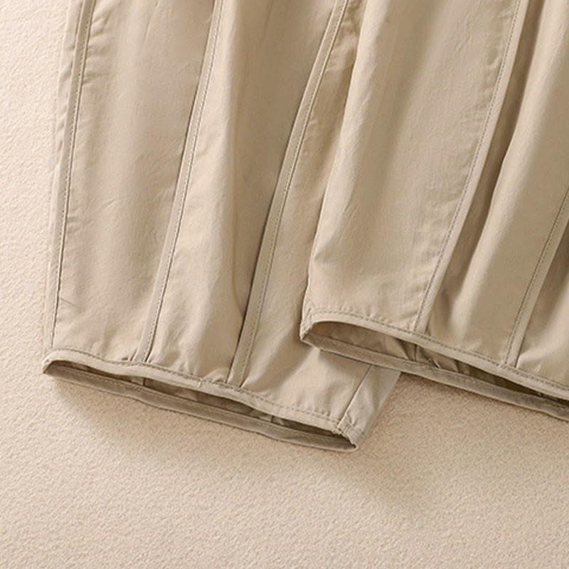 Nimara Ritual Summer Simple Pure Color High Waisted Pleated Women's Harem Pants With Pockets