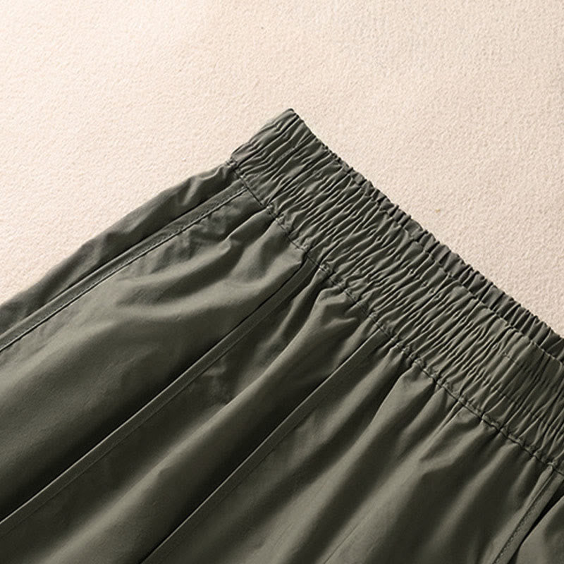 Nimara Ritual Summer Simple Pure Color High Waisted Pleated Women's Harem Pants With Pockets