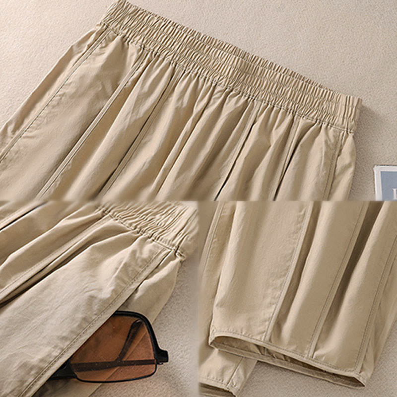 Nimara Ritual Summer Simple Pure Color High Waisted Pleated Women's Harem Pants With Pockets