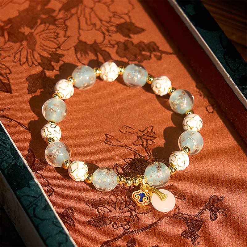 Nimara Ritual Blue Liuli Glass Blessings Bracelet