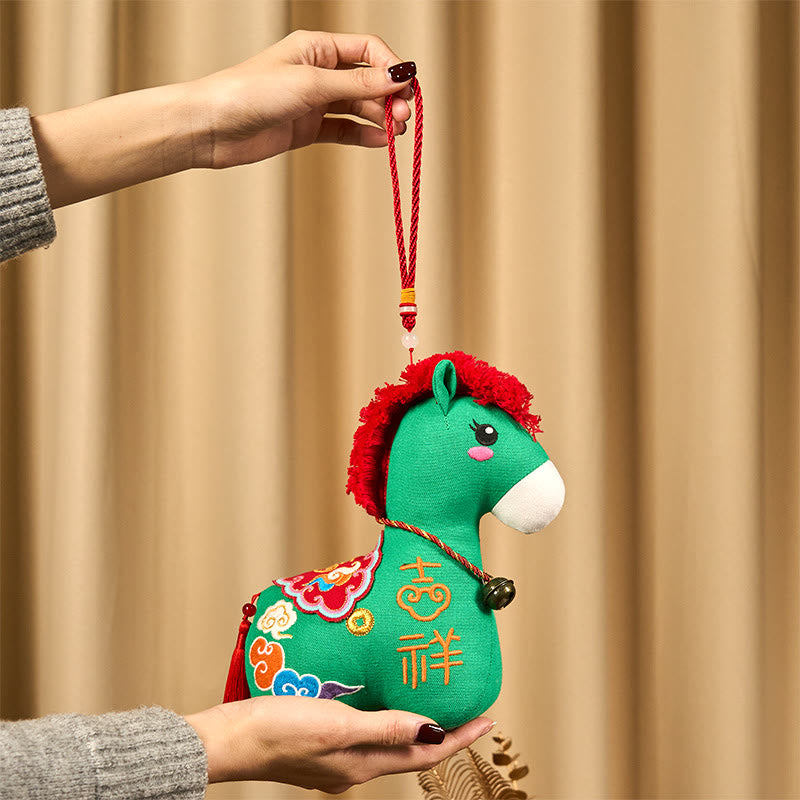 Nimara Ritual Year of the Horse Copper Red String Fu Character Embroidery Prosperity Home Decoration