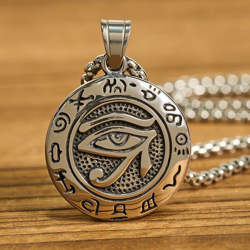 Nimara Ritual Titanium Steel Evil Eye Balance Necklace Pendants