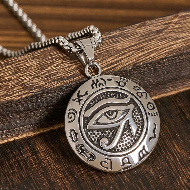 Nimara Ritual Titanium Steel Evil Eye Balance Necklace Pendants