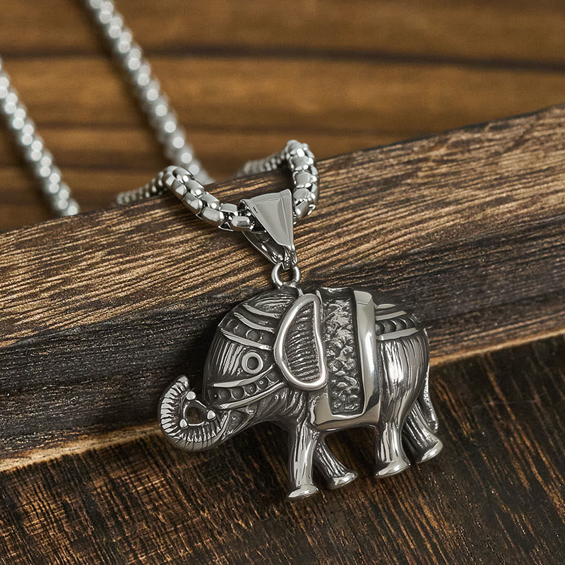 Nimara Ritual Titanium Steel Elephant Strengthen Necklace Pendants