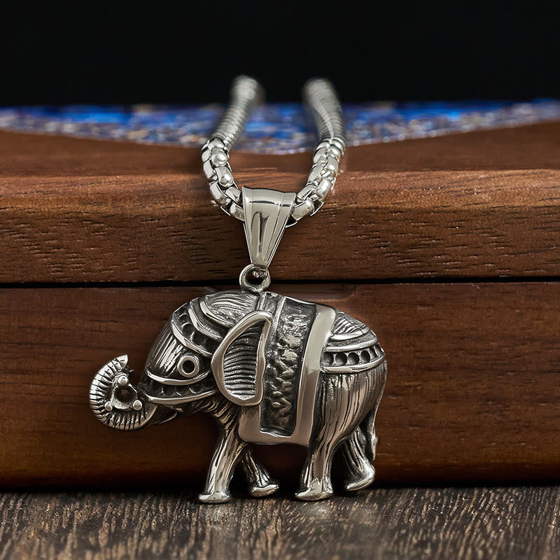 Nimara Ritual Titanium Steel Elephant Strengthen Necklace Pendants