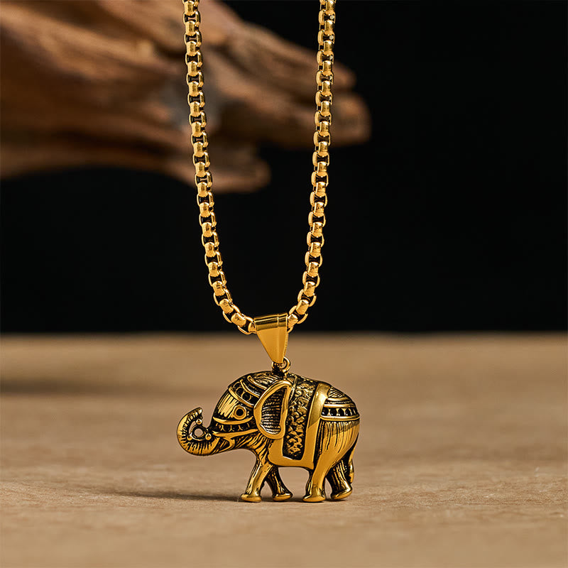 Nimara Ritual Titanium Steel Elephant Strengthen Necklace Pendants