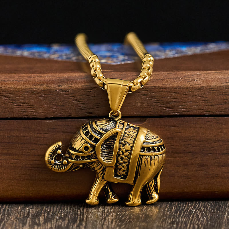 Nimara Ritual Titanium Steel Elephant Strengthen Necklace Pendants