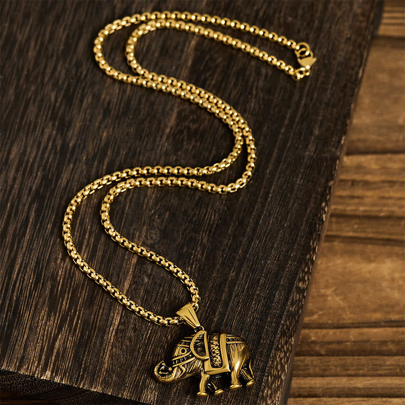 Nimara Ritual Titanium Steel Elephant Strengthen Necklace Pendants