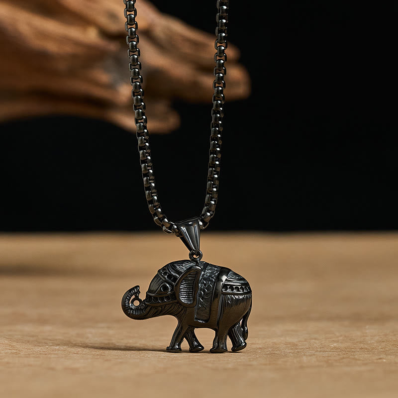 Nimara Ritual Titanium Steel Elephant Strengthen Necklace Pendants