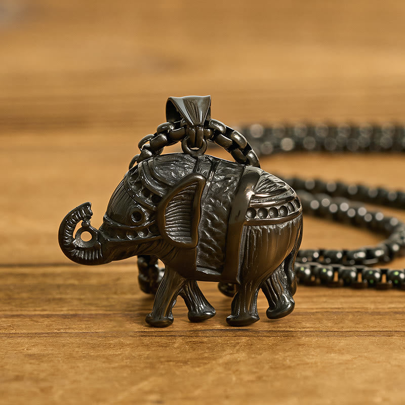 Nimara Ritual Titanium Steel Elephant Strengthen Necklace Pendants