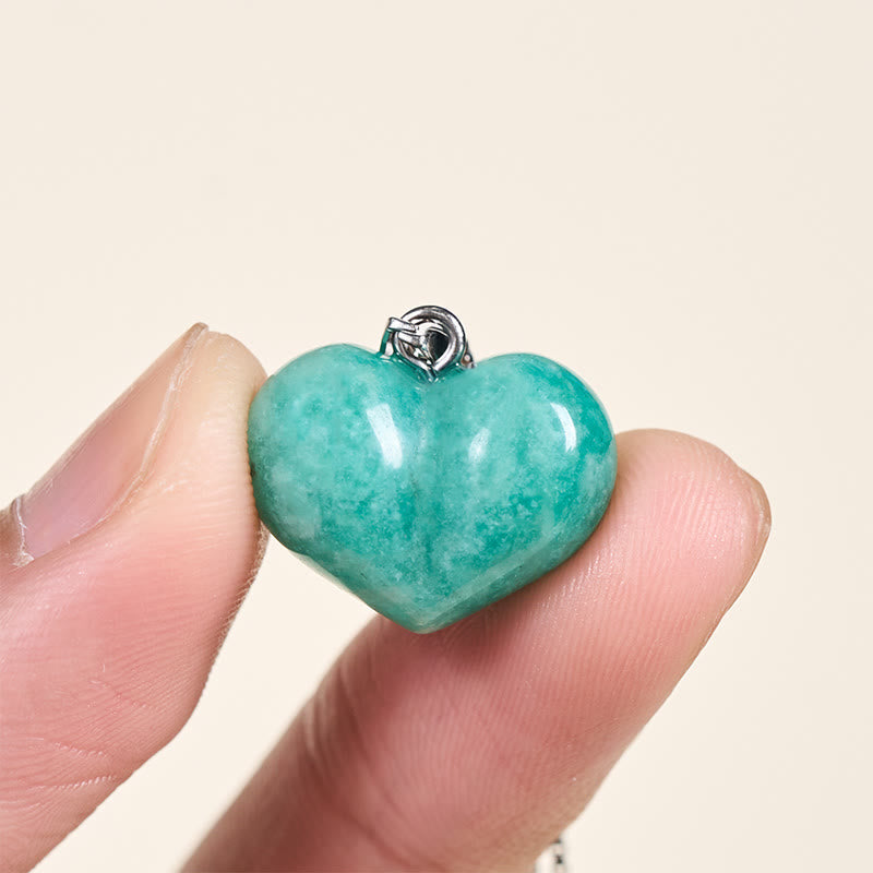 Nimara Ritual Heart Design Amethyst Topaz Pink Crystal Opal Tiger Eye White Crystal Red Jasper Amazonite Green Aventurine Black Obsidian Citrine Balance Necklace Pendant