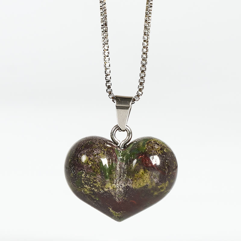 Nimara Ritual Heart Design Amethyst Topaz Pink Crystal Opal Tiger Eye White Crystal Red Jasper Amazonite Green Aventurine Black Obsidian Citrine Balance Necklace Pendant