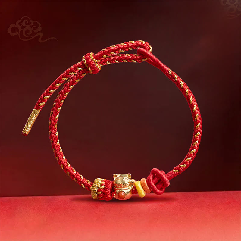 Nimara Ritual Cat Copper Red String Luck Bracelet