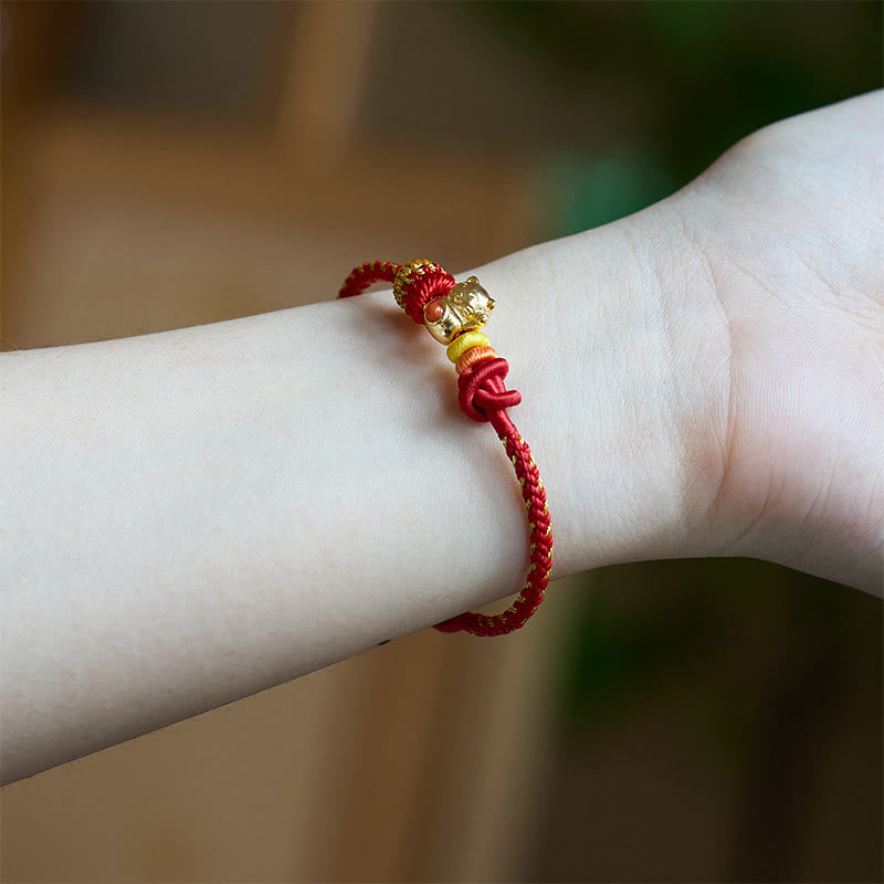 Nimara Ritual Cat Copper Red String Luck Bracelet
