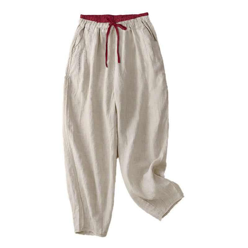 Nimara Ritual Commute Color Blocking Design Women's Harem 7-8 Length Pants With Pockets