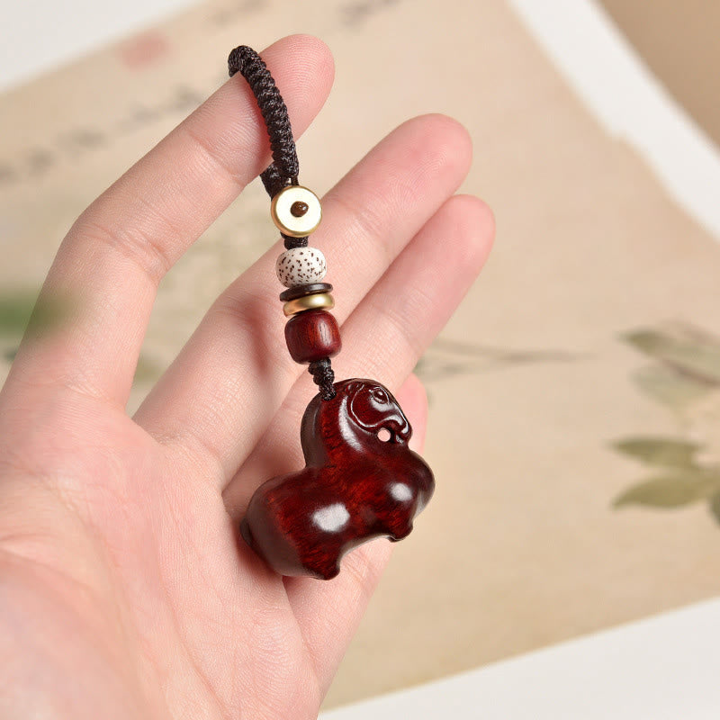 Nimara Ritual Year Of The Horse Small Leaf Red Sandalwood Balance Key Chain
